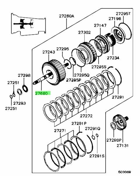 New Genuine Mitsubishi FUSO Automatic Transmission Input Shaft MR534819 OEM0