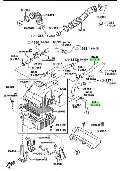 OEM Mazda RX-7 FD3S Air Control Valve to Air Cleaner Hose N3A3-13-754A Genuine1