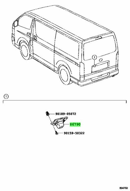 Genuine Toyota Hiace GDH201V Rear View Camera OEM 86790-260602