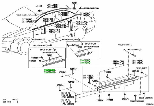 OEM Genuine Toyota Lexus Door Outside Moulding Set RH LH MOONLIGHTOPAL CS.1H0 B20