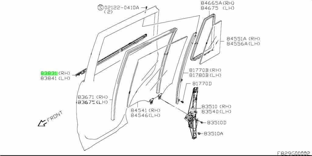83831-65J00-000 Suzuki Weatherstrip,rr dr out,r 8383165J00000, New Genuine OEM P1