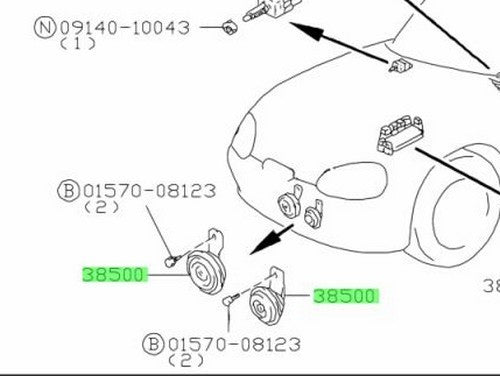 38500-60G00-000 Suzuki Horn assy 3850060G00000, New Genuine OEM Part