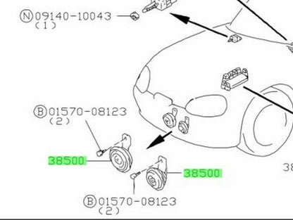 38500-60G00-000 Suzuki Horn assy 3850060G00000, New Genuine OEM Part