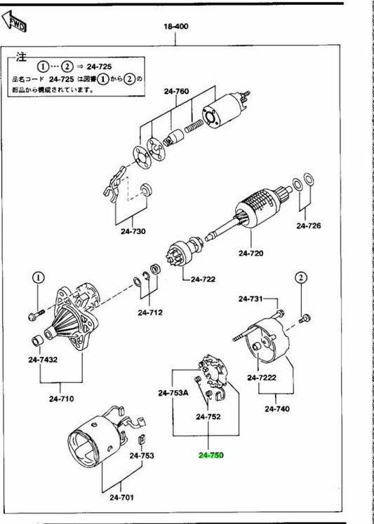 OEM Mazda F214-18-X70 Starter Motor Brush Holder Genuine0