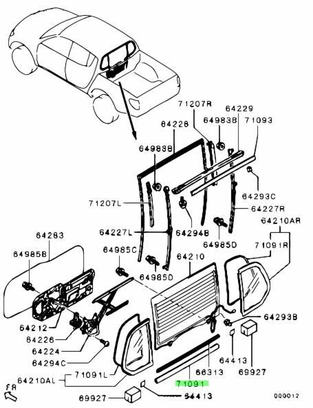 NEW Genuine Mitsubishi Rear Window Molding OEM MN1460973