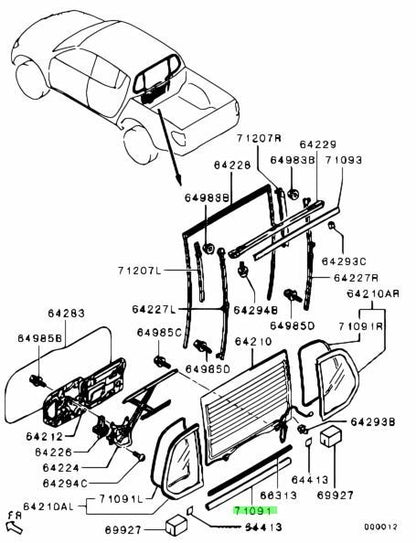 NEW Genuine Mitsubishi Rear Window Molding OEM MN1460973