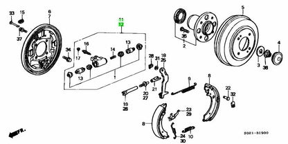 Genuine Honda Rear Wheel Brake Cylinder Assembly L&R Set OEM 43300/43301-S04-0031