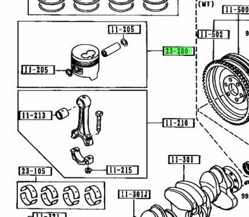 Genuine Mazda Engine Piston Set R2Y0-11-SA01