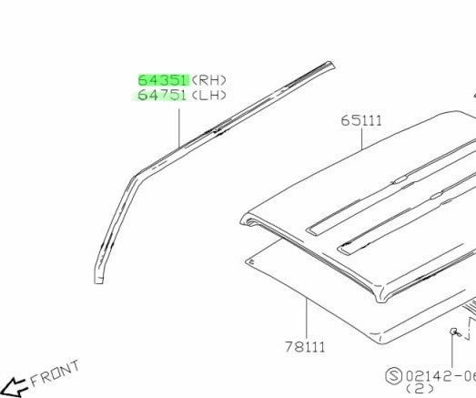 OEM Genuine New Suzuki Jimny Samurai Roof Rail RH/LH Set 64351-82CA0 64751-82CA01
