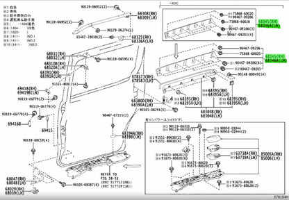 OEM Genuine Toyota Voxy ZRR80G COVER SLIDE DOOR CENTER RAIL LH&RH1