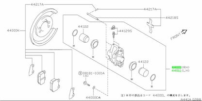 New Genuine Nissan Rear Brake Caliper LH RH Pair 44011-24U00 44001-24U002