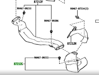 OEM Genuine TOYOTA Lexus Rear AirDuct No.3 HVAC Heater AC 87212-V2120 87212V21201