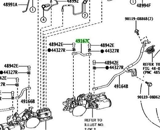 TOYOTA Lexus Suspension Control Pressure Tube Assy No.7 49167-60010 4916760010