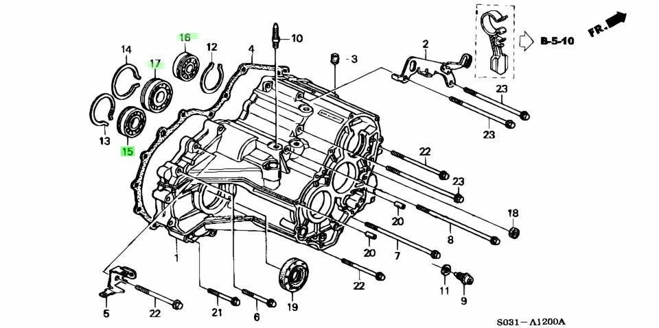 OEM HONDA Trans Bearing Set Civic EG6 91002-PK4-003 91003-P24-J01 91006-PK4-0031