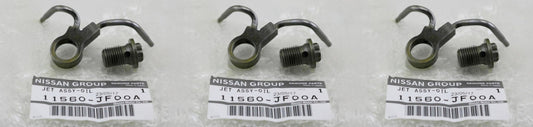 OEM Genuine Nissan GT-R R35 Engine Oil Jet Assembly 3PCS Set 11560-JF00A NEW0