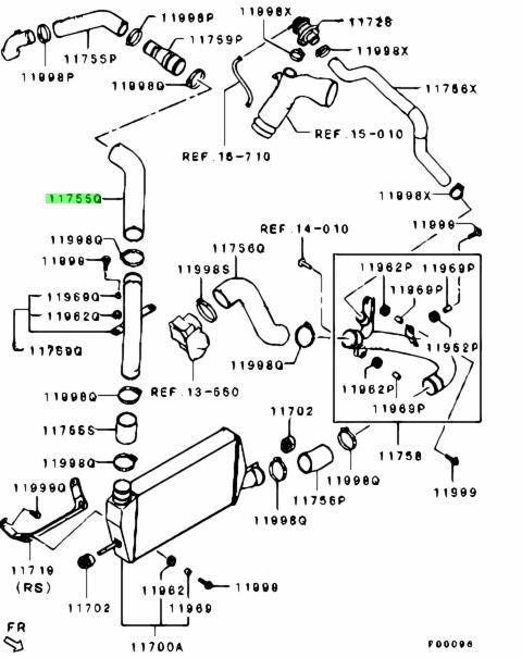 MITSUBISHI LANCER EVOLUTION 10 GSR F5 CZ4A HOSE,INTER COOLER INTAKE AIR 1505A307