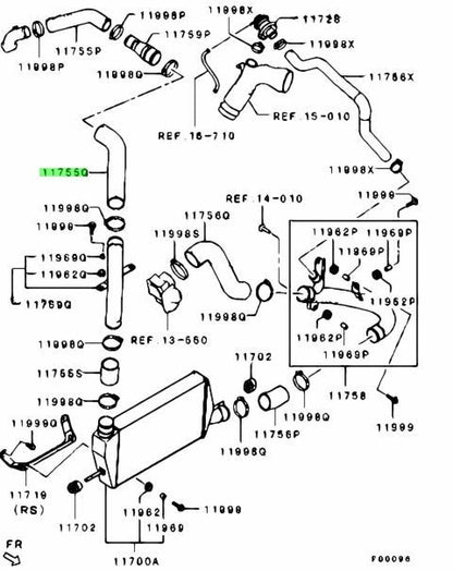 MITSUBISHI LANCER EVOLUTION 10 GSR F5 CZ4A HOSE,INTER COOLER INTAKE AIR 1505A307