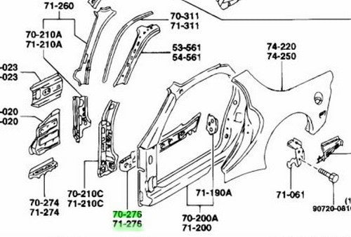 OEM MAZDA SIDE SILL REINFORCEMENT RH/LH SET RX-7 FD3S FD01-70-272B FD01-71-272B1