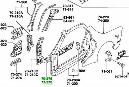 OEM MAZDA SIDE SILL REINFORCEMENT RH/LH SET RX-7 FD3S FD01-70-272B FD01-71-272B1