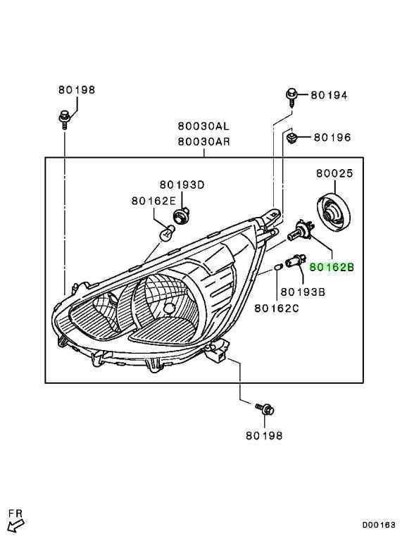 OEM Genuine Mitsubishi Montero Pajero V88W Headlight Bulb MU0017511