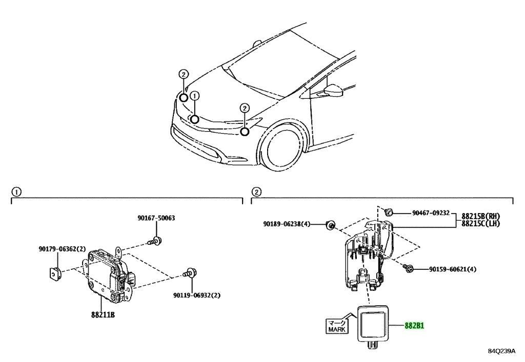 OEM Genuine TOYOTA Lexus Front Side Radar Sensor Assy 882B1-47020 882B1470201