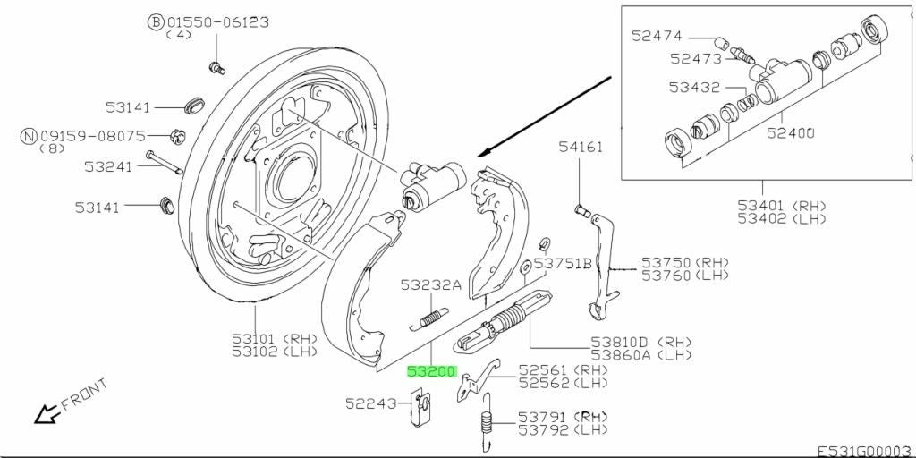 53200-81A11-000 Suzuki Shoe set,brake 5320081A11000, New Genuine OEM Part0