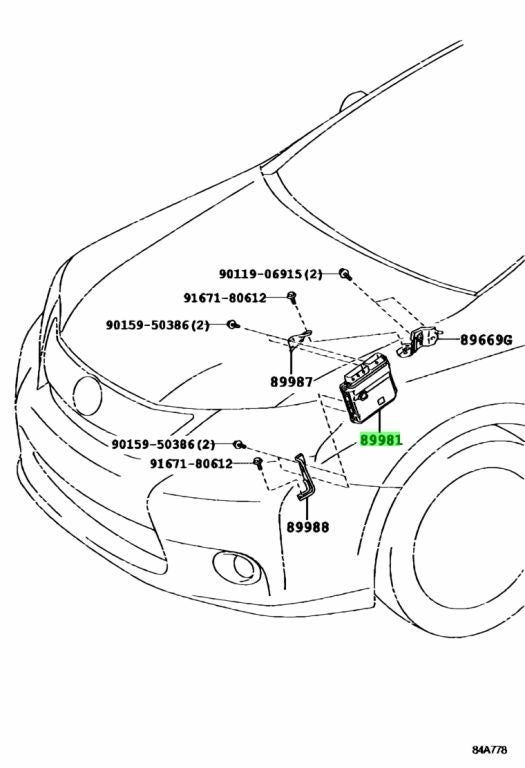 TOYOTA Lexus HS250H Hybrid Vehicle Control Computer ECU 12/14-08/15 89981-752110