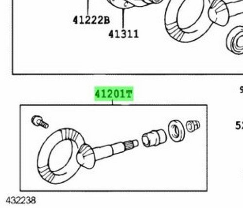 41201-80791 Toyota Final gear kit, differential, front 4120180791, New Genuine O1