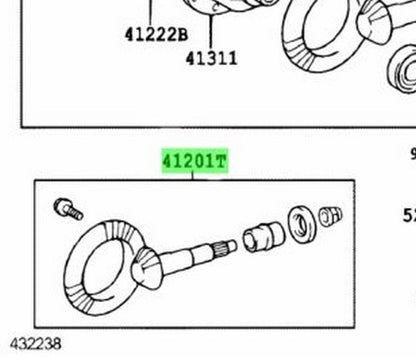 41201-80791 Toyota Final gear kit, differential, front 4120180791, New Genuine O1