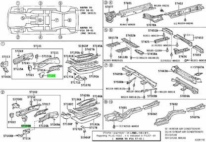 Genuine TOYOTA Front Suspension MemberMountBracket RH/LH 57105-28120 57106-281201