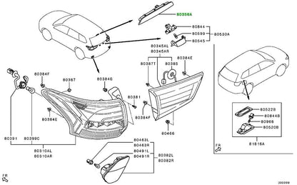 8334A113 Mitsubishi OEM Genuine LAMP AS, HIGH MOUNTED STOP2