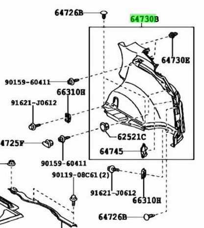 TOYOTA LEXUS RX270/350/450H Deck Trim SidePanel RH Interior Ivory 64730-48100-A01
