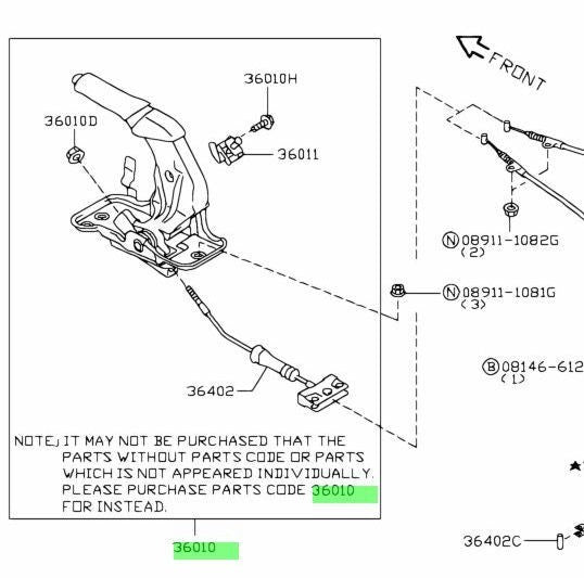 OEM NISSAN 3601089S0A DEVICE ASSEMBLY PARKING BRAKE CONTROL 36010-89S0A