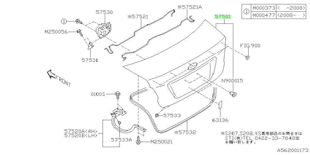 NEW Genuine Subaru Trunk Lid Complete Trunk Deck Lid OEM 57509VA0609P1