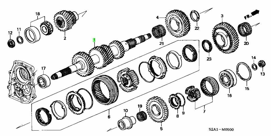 OEM SHAFT, TRANSFER 2004-2009 Honda S2000 AP2 23221-PCY-A00 23221PCYA00