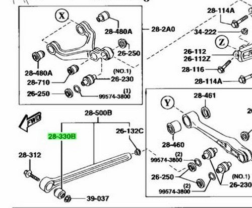 OEM Mazda RX-7 FD3S Rubber Bushing Genuine FD1-62-852Y1