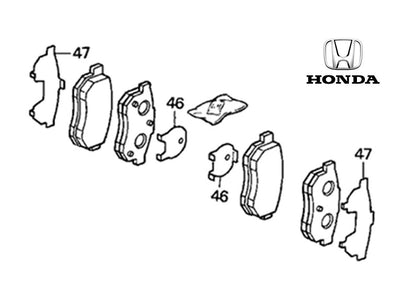 OEM Honda Integra DC2 DB8 Rear Brake Pad Set 43022-SR3-030 Genuine0