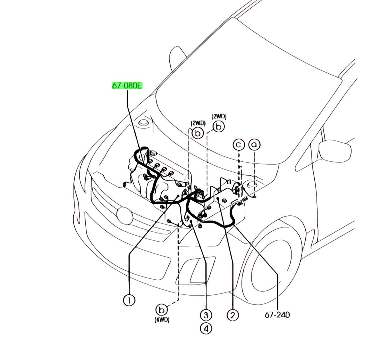 MAZDA Genuine Mazda 3 CX-7 Fuel Injector Wiring Harness L3K9-67-080A