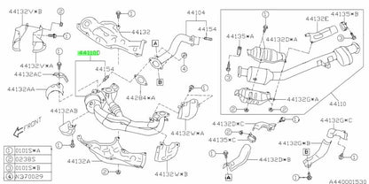 Genuine Subaru Front Catalytic Converter Complete OEM 44620-AC9600