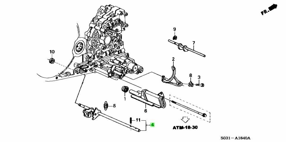 OEM Honda Acura Integra DB7 DB8 DC2 AT Control Shaft 24410-P24-J010
