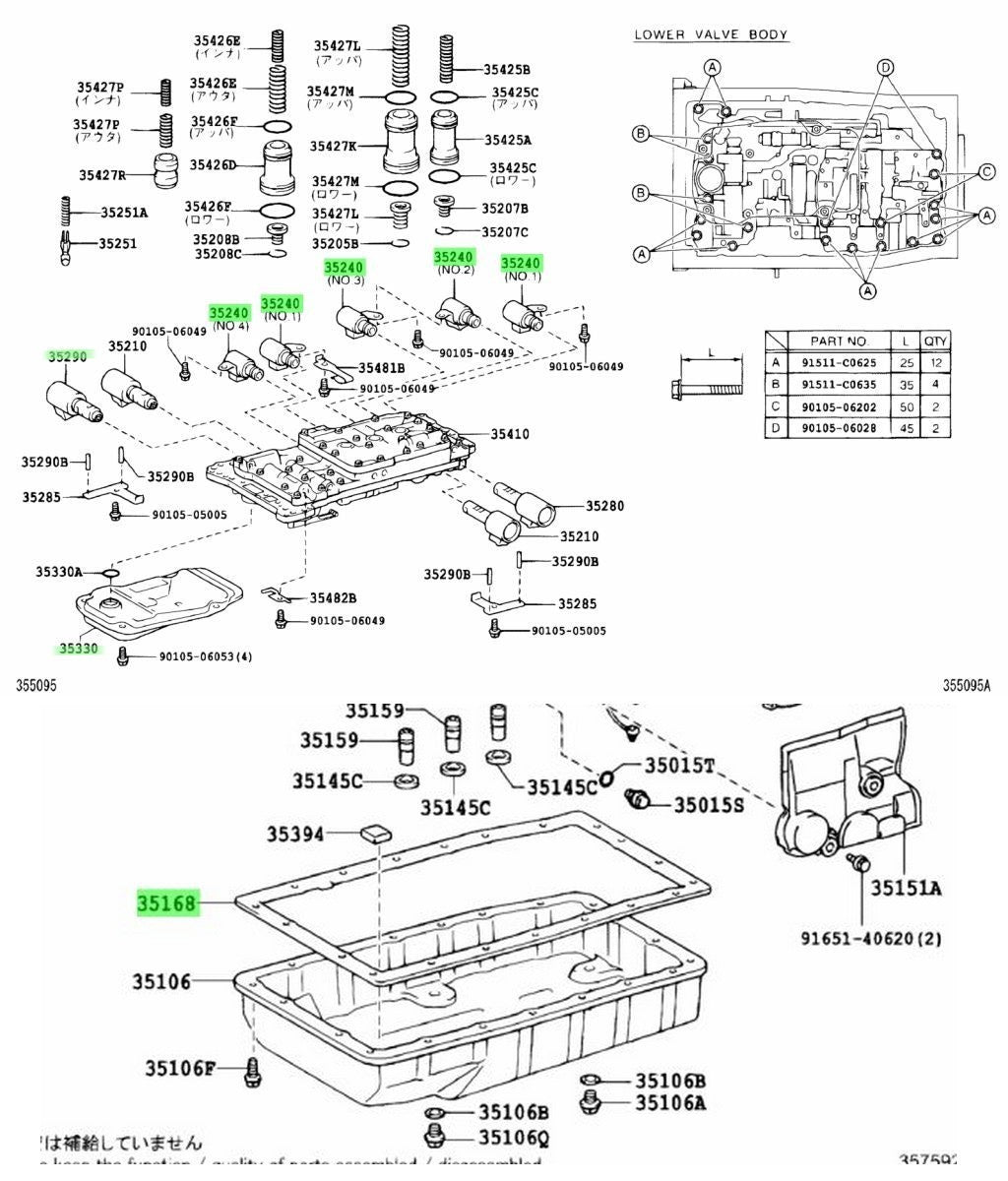 Toyota Genuine A/T Solenoid Filter Gasket Kit Land Cruiser GX460 LX570 Tundra1