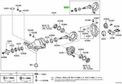 41201-59285 Toyota Final gear kit, differential, rear 4120159285, New Genuine OE0