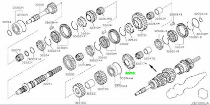 Genuine Nissan 350Z 370Z G35 G37 6MT Reverse Main Shaft Gear 32245-CD004 OEM2