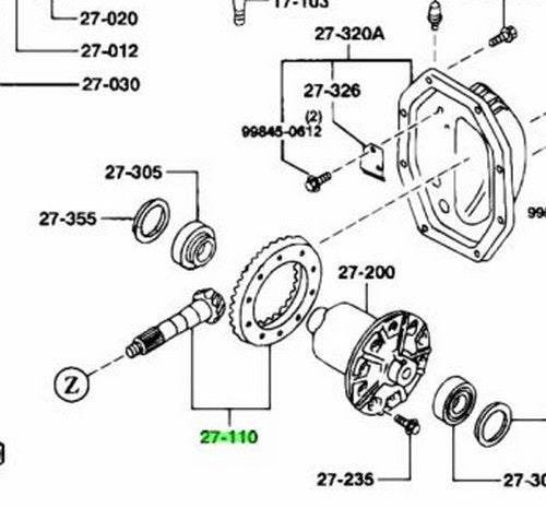OEM Mazda RX-7 FD3S Ring & Pinion Final Gear Set P061-27-110A Genuine1