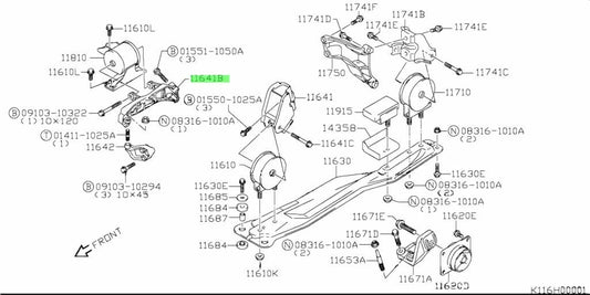 11641-80J00-000 Suzuki Bracket,eng mtg no.1,r 1164180J00000, New Genuine OEM Par1