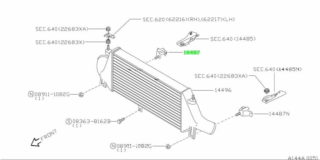 OEM Genuine Nissan Skyline GT-R R32 BNR32 Intercooler Bracket RH 14480-05U05 NEW1