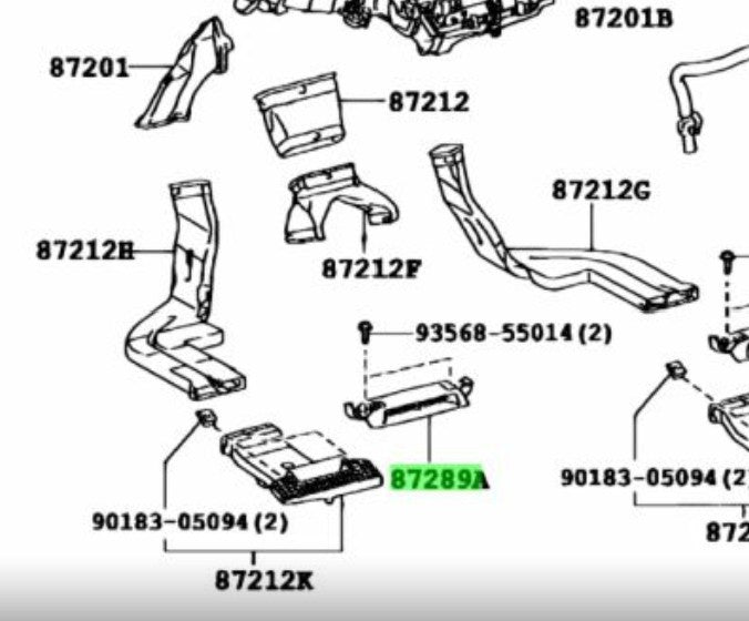 OEM TOYOTA Lexus Rear Heater Register Bezel No.1 Set of 2 87289-75010 87289750101