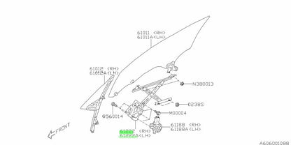 Genuine Subaru Front Window Regulator Set RH LH 61222CA000 61222CA0101