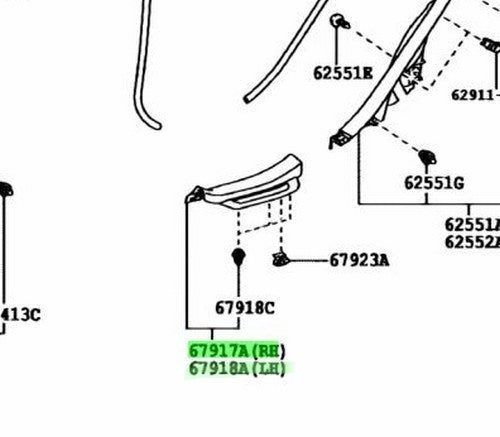 LEXUS RX270/350/450H Rear Door Scuff Plate Ivory 67930-48060-A0 67940-48060-A01
