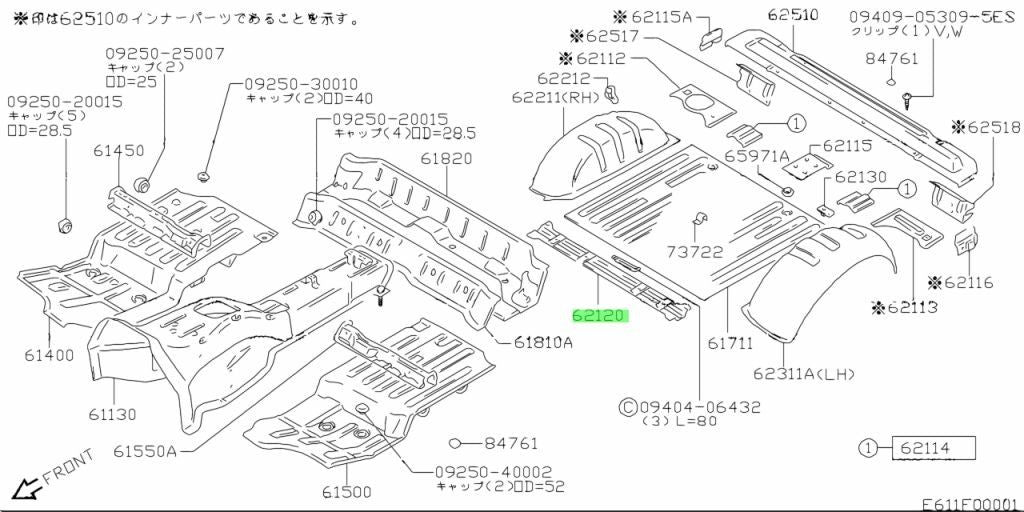 OEM Genuine Suzuki Jimny RearReinforcementMember Assembly 62120-83301 62120833012